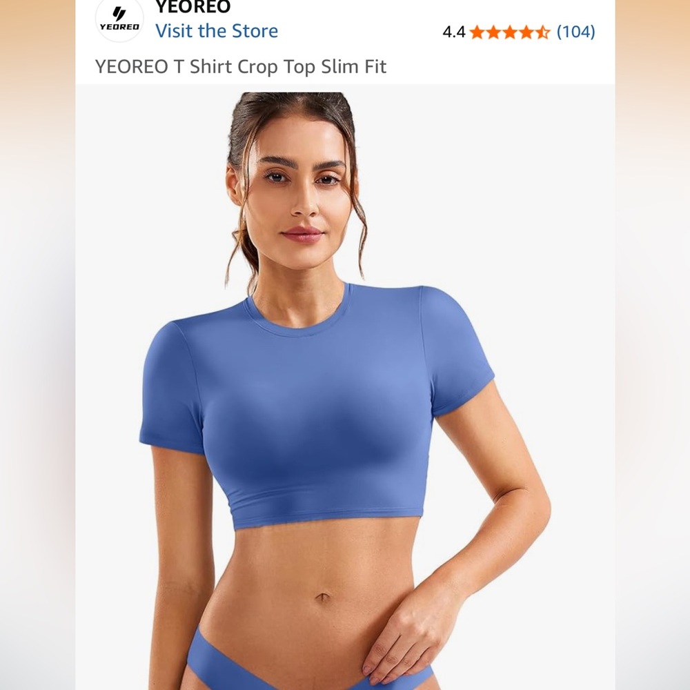 Yeoreo womens activewear crop top shirt size XS